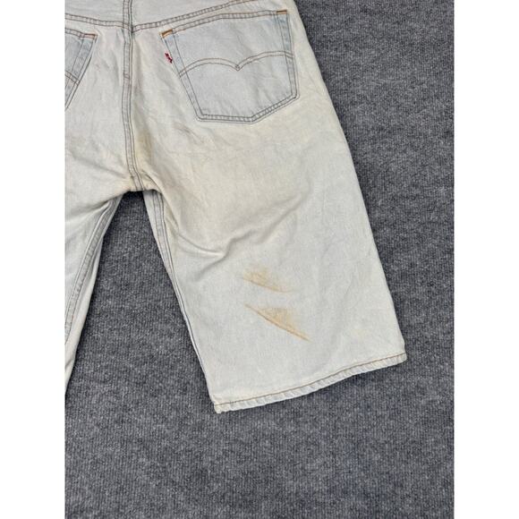 Vintage Levi’s 501 USA Made Light Wash Denim Shorts 38x12 Button Fly 90s - Picture 10 of 16